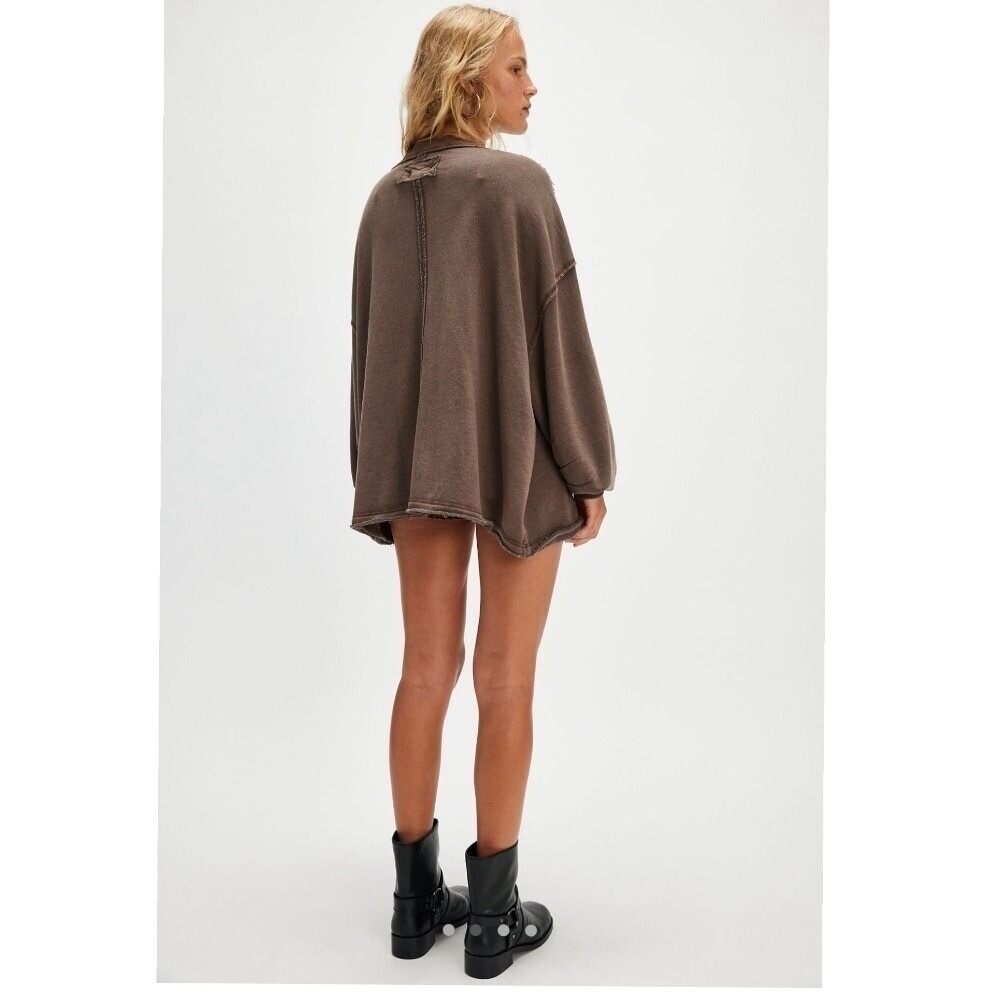 NWT We the Free People Venice Sweatshirt in Brown Bear XS - Picture 2 of 8